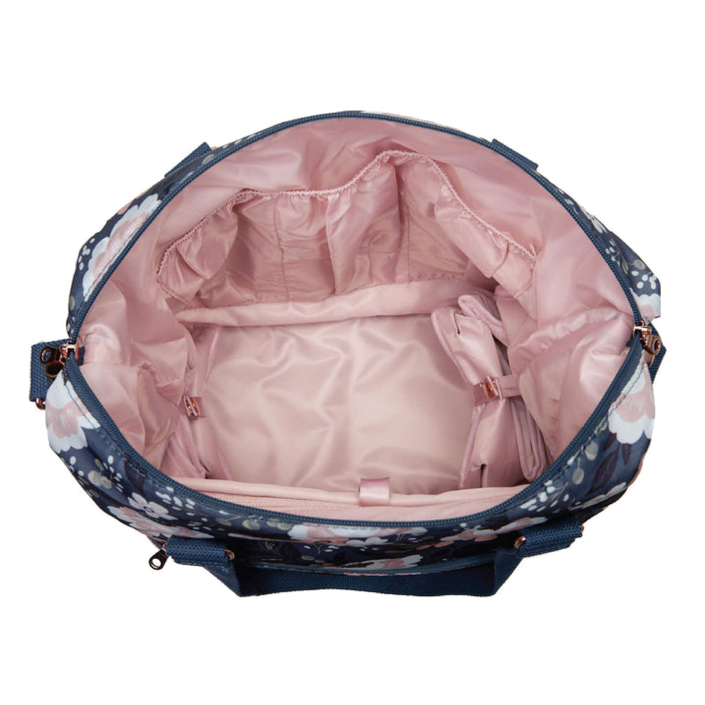 Interior of Sarah Wells Breast Pump Bag in Le Floral Print